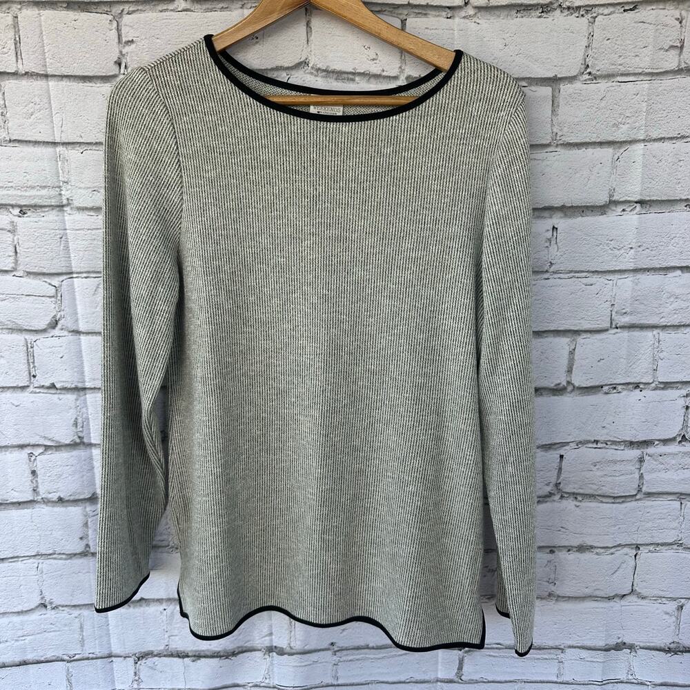 Flawed Weekends By Chico's Soft Cozy Lounge Shirt Ribbed Knit Trim Size 0 Small